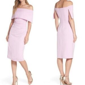 NWT Vince Camuto Off The Shoulder Strapless Pink Lilac Sheath Dress Size 10